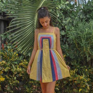 Allihop Anthropologie Yellow/Red Color Block Dress